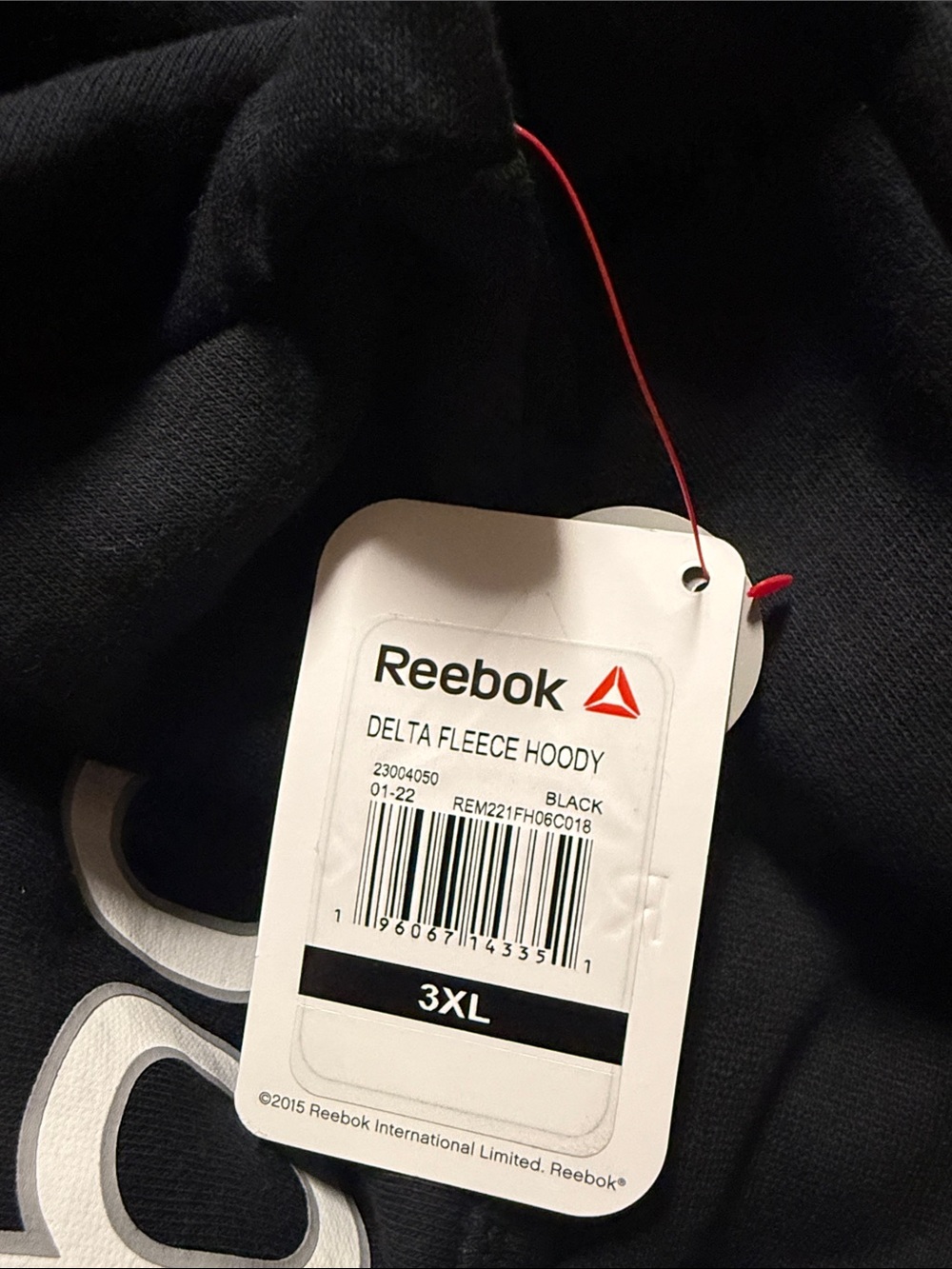 Men's new with tags 3x Reebok black delta fleece hoodie - Picture 9 of 9